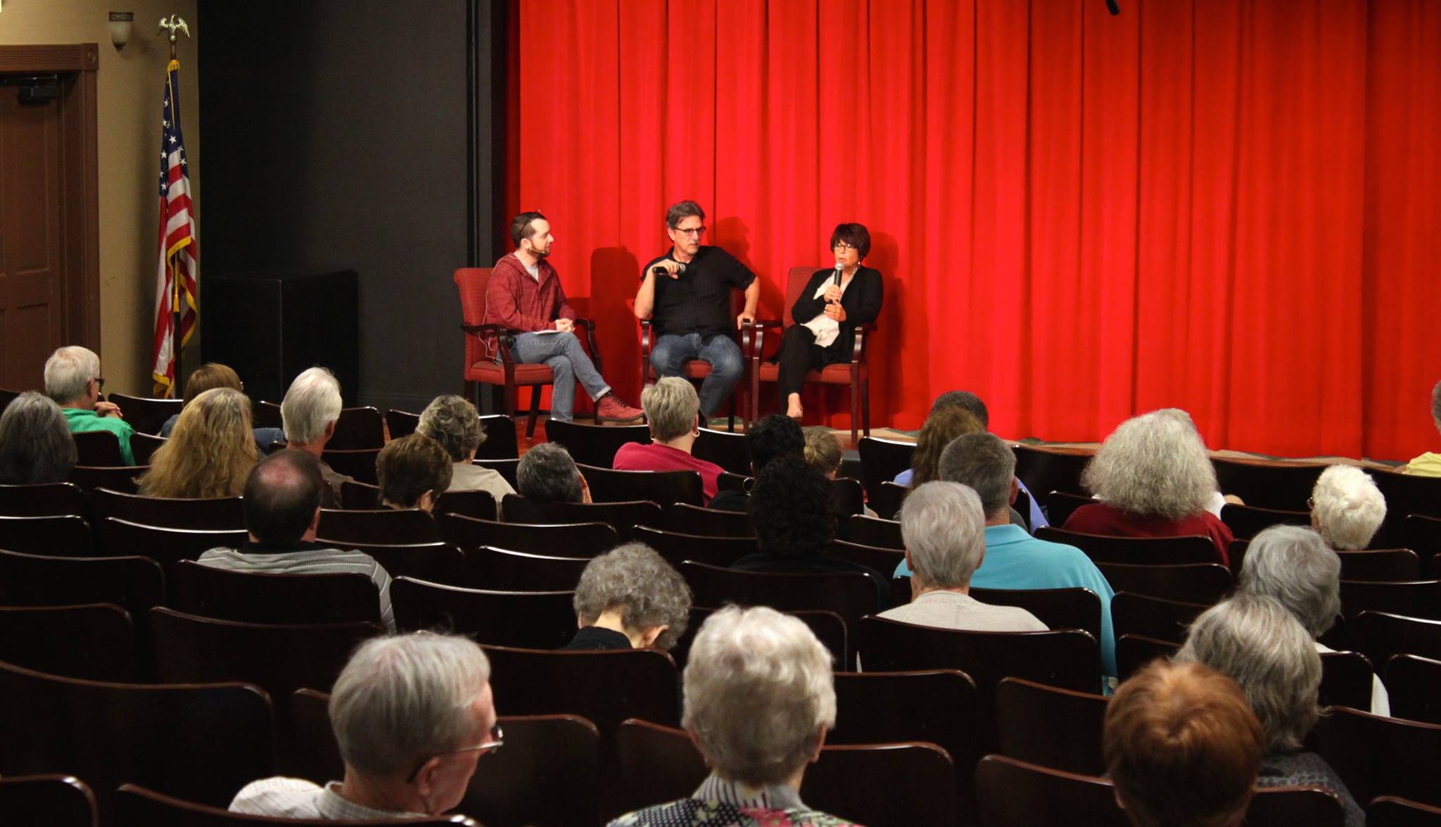 Christopher and filmmakers on stage